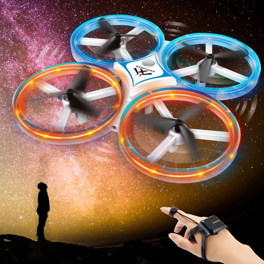 Mini Helicopter Induction Drone Smart Watch Hand Gesture Sensor Remote RC Aircraft UFO Flying Quadcopter Interactive Kids Toys Mini Helicopter Induction Drone Smart Watch Hand Gesture Sensor Remote RC Aircraft UFO Flying Quadcopter Interactive Kids Toys
