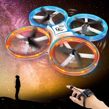 

Mini UFO Drone Lighting Gesture Induction Smart Watch Remote Sensing Super Resistance 360 Roll Somatosensory Noctilucent RC UAV