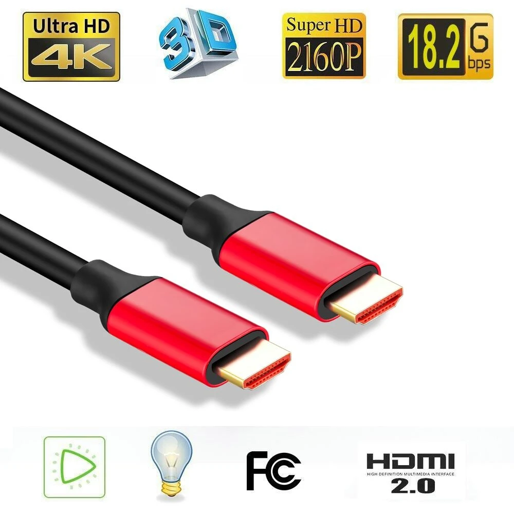 4K HDMI кабель 10 футов поддержка (4K @ 60 Гц 1080p FullHD Ultra HD высокая скорость с Ethernet ARC PS4 Xbox