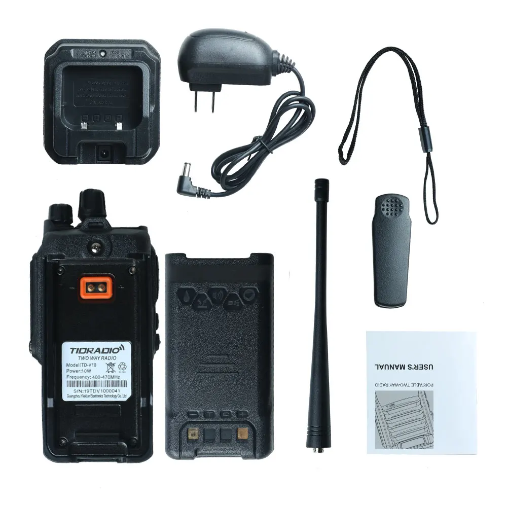 Рация 10 км IP67 Водонепроницаемый двухстороннее радио 10 Вт TD-V10 UHF радио 400-470 МГц Портативная радиостанция 2 Пути Радио Comunicador