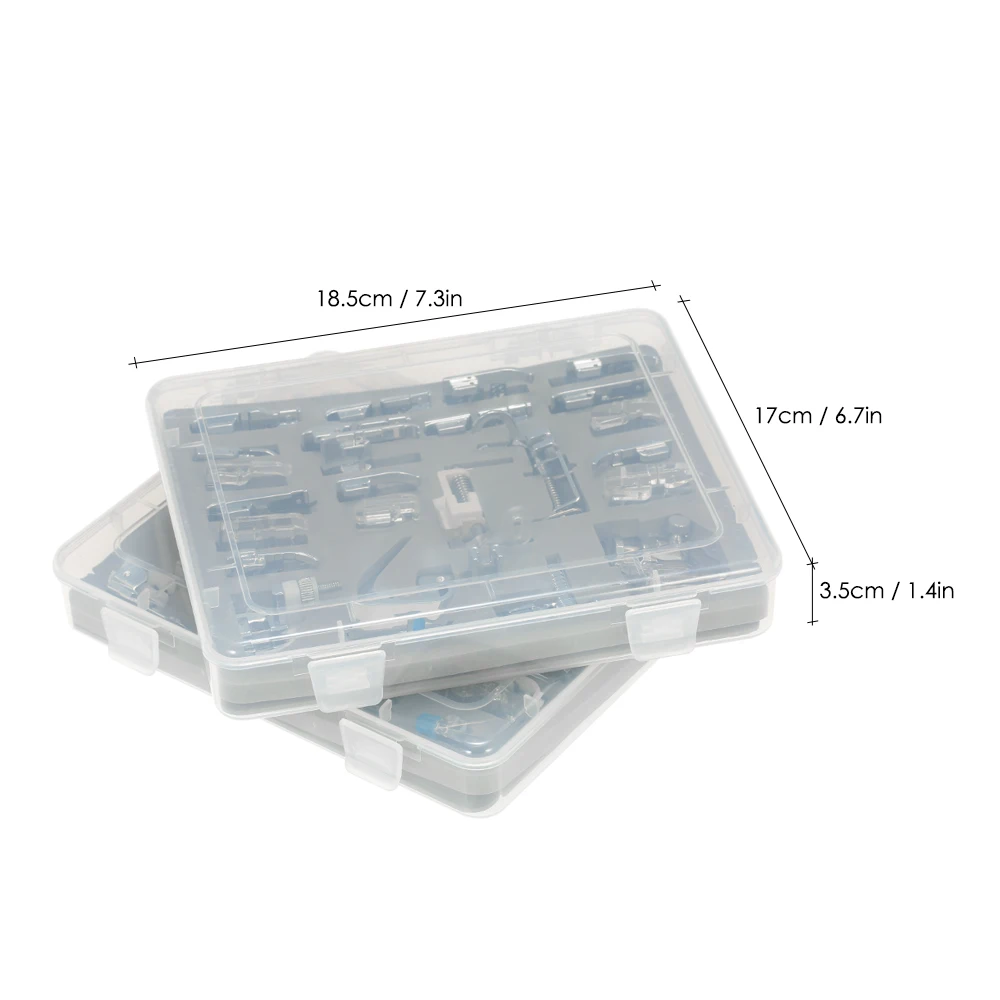 

52pcs Professional Foot Sewing Machine Parts Accessories with Plastic Box for Low Shank Sewing Machines