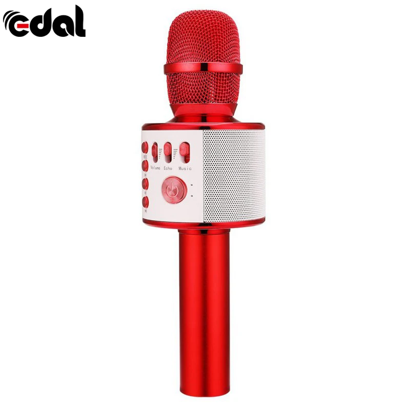 EDAL K38 профессиональные микрофоны с чехлом для резинки беспроводной Bluetooth портативное караоке микрофон для караоке домашний микрофон динамик плеер
