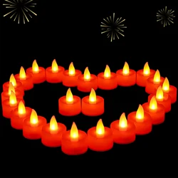 24pcs Flameless LED Tealight Tea Candles Wedding Light Romantic Candles Lights for  Birthday Party Wedding Decorations