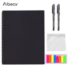 Aibecy Dapat Digunakan Kembali Dihapus A4 Notebook Hardcover Menulis Buku Catatan Jurnal Gambar Hadiah dengan Dihapus Pena Kain Stiker(China)
