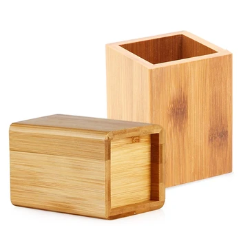 

Bamboo Pencil Holder-Bamboo Pen Holder for Home, Office, School-Small Storage Cup, Suitable for Pens, Pencils, Cosmetics, Brushe