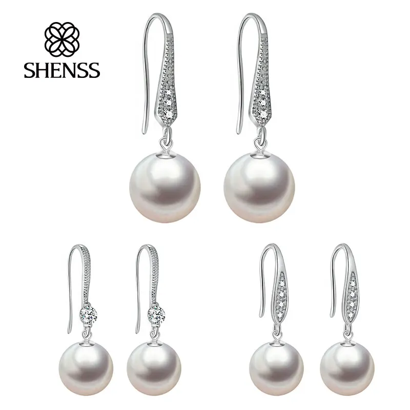 

Elegant Quality Shell Pearl Earring 925 Sterling Silver Ear Hook Classic Temperament Wedding Jewelry