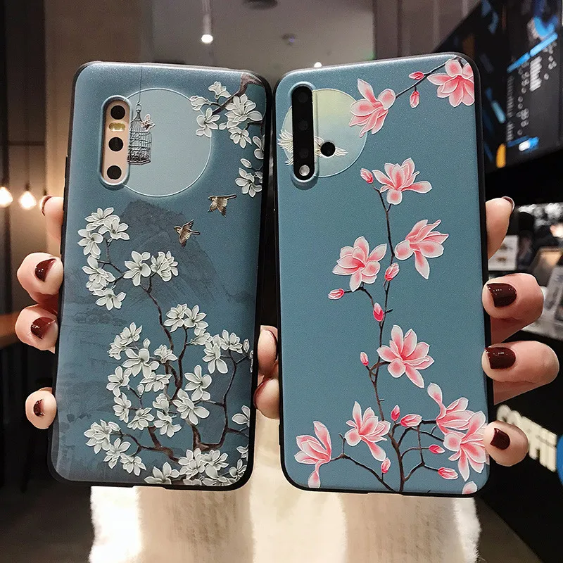Shockproof Retro Soft Case For Huawei Nova 5i 5t 7i 6se 7se 5 6 7 pro Protective Flower Cover honor X10 20 30 lite | Мобильные