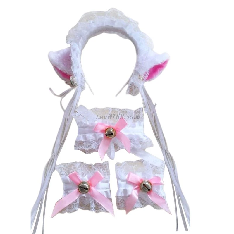 Cosplay&ware Female Girls Anime Lolita Cosplay Costume Plush Cat Ears Bowknot Bell Ruffles Lace Collar Necklace Wristband -Zentai shop online Hd663980b837649e0957bbc387c7bae0et.jpg