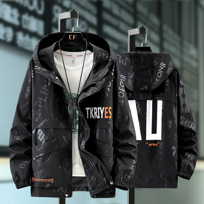 Large size men jacket spring and autumn new casual fat plus size men's fat loose jacket sports Outdoor coat Hooded jacket 10XL Large size men jacket spring and autumn new casual fat plus size men's fat loose jacket sports Outdoor coat Hooded jacket 10XL