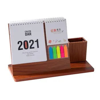 

2021 Desktop Calendar With Pen Holder Soft Table Calendars With Pen Phone Holder For Home Office Study Room Bedroom Desk Supply