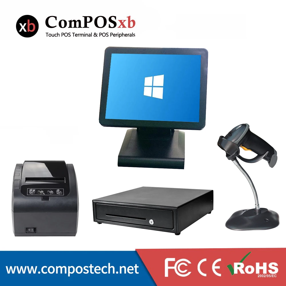 US $363.00 Hot selling POS Terminal 15 Inch Cash Register Machine POS Systems For Restaurant POS machine all in one