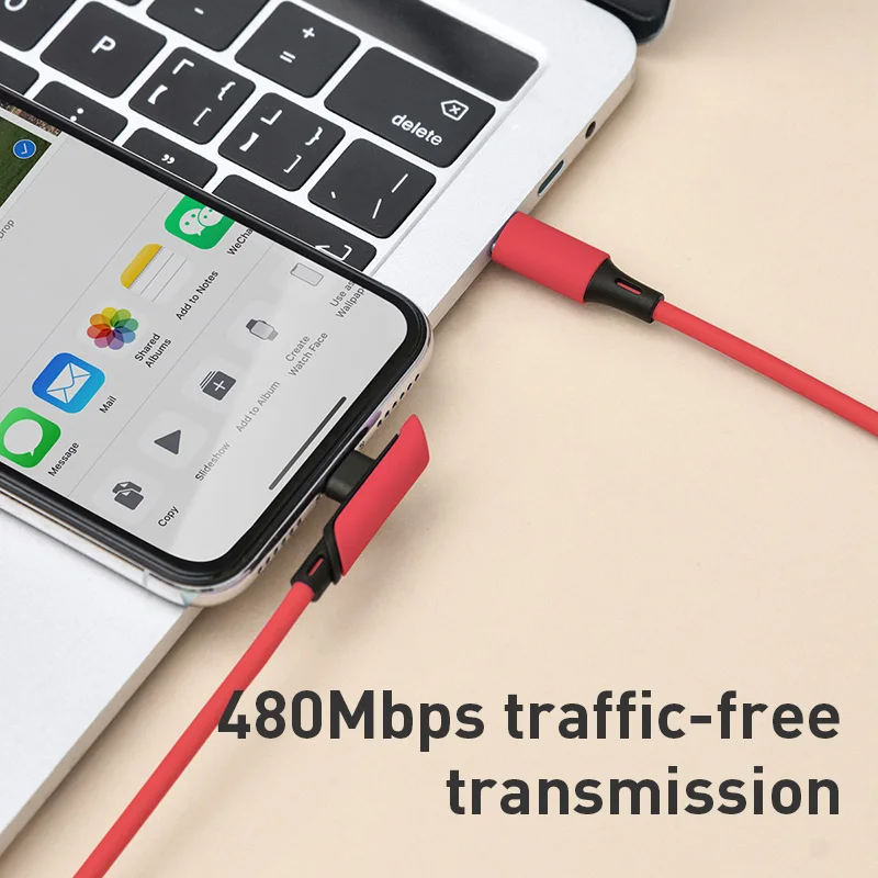 Baseus High Power 18W USB Type C Cable for iPhone Lightning Soft Silicone Type C Cable 4