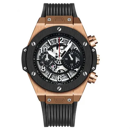 Silicone Hollow Mechanical Watch Luxury Brand Watches Automatic Luminous Fashion Men Men's Sports Wristwatch - Цвет: 4