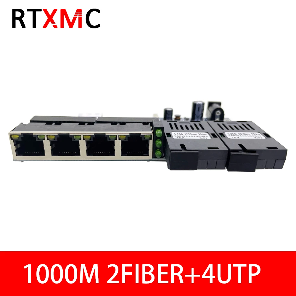 Ethernet-коммутатор PCBA 4UTP и 2SC 10/100/1000M гигабитный волоконно-оптический