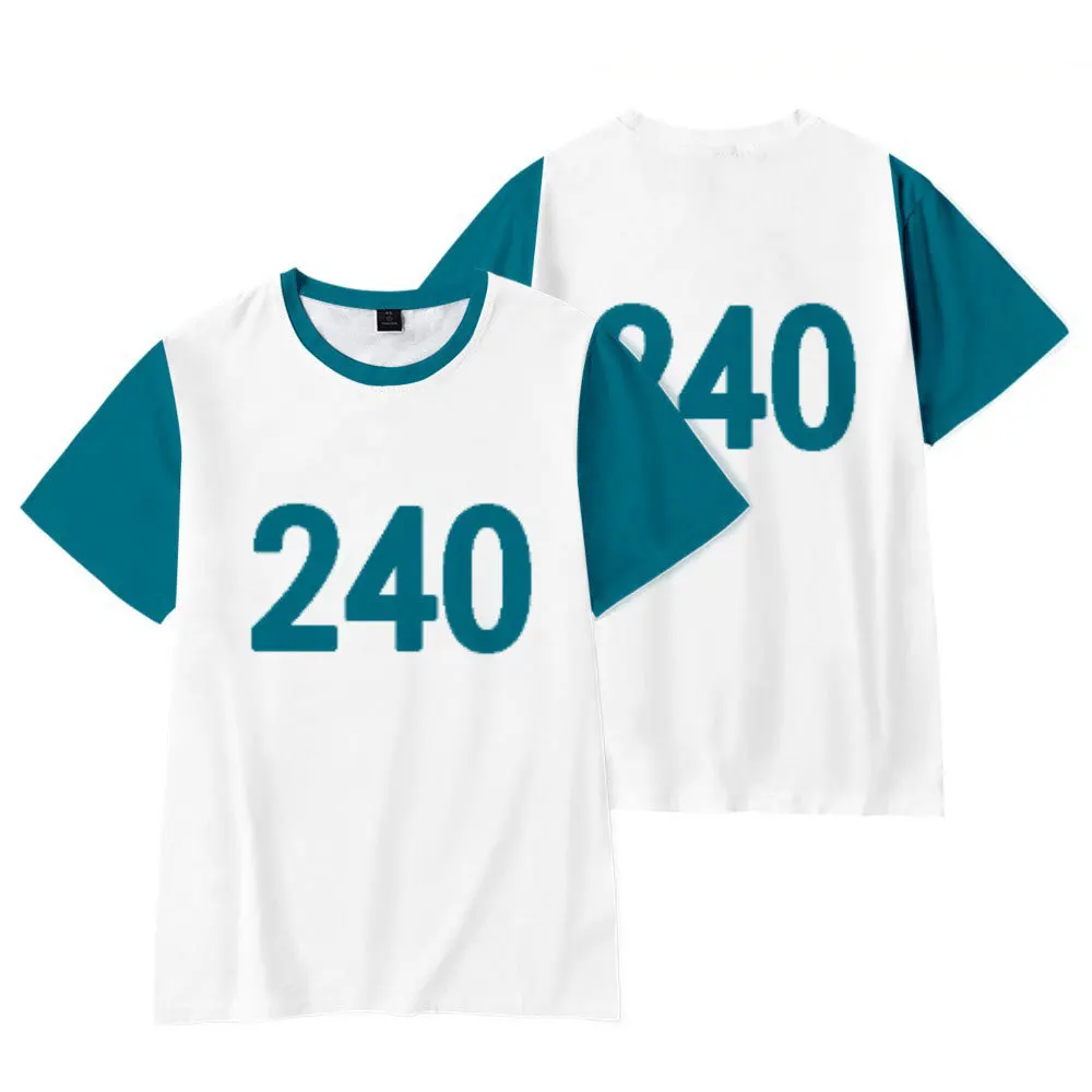 Summer Squid Game Men T-Shirt 3D printing Fashion Movement O-Neck Oversized T-Shirt Casual All-Match Short Sleeve Top