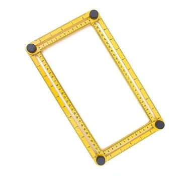 

Multi-function Adjustable Four-sided Folding Measuring Tool Multi-angle Template Plastic Scale Ruler Woodworking Tools