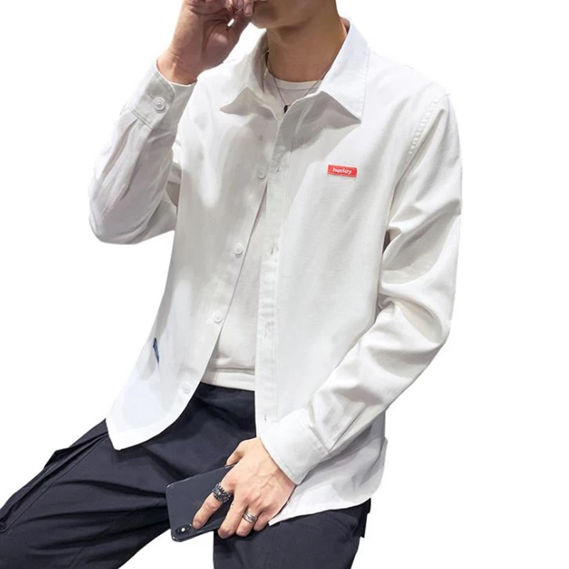 

High-quality Autumn and Winter New Style of 2019 Long-sleeved men's casual pure-color shirt