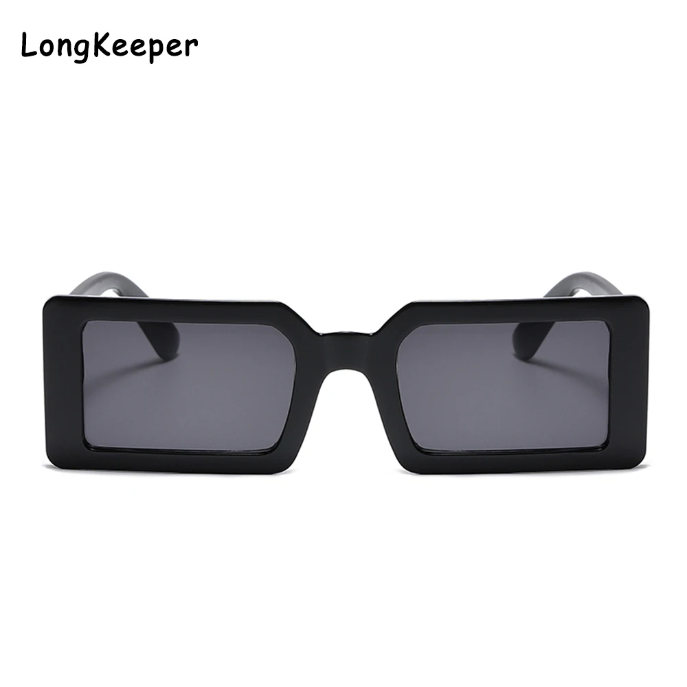 

90s Trendy Black Sunglasses Women 2020 Brand Designer Rectangle Thick Frame Fashion Sun Glasses Shades for Ladies UV400 Gafas