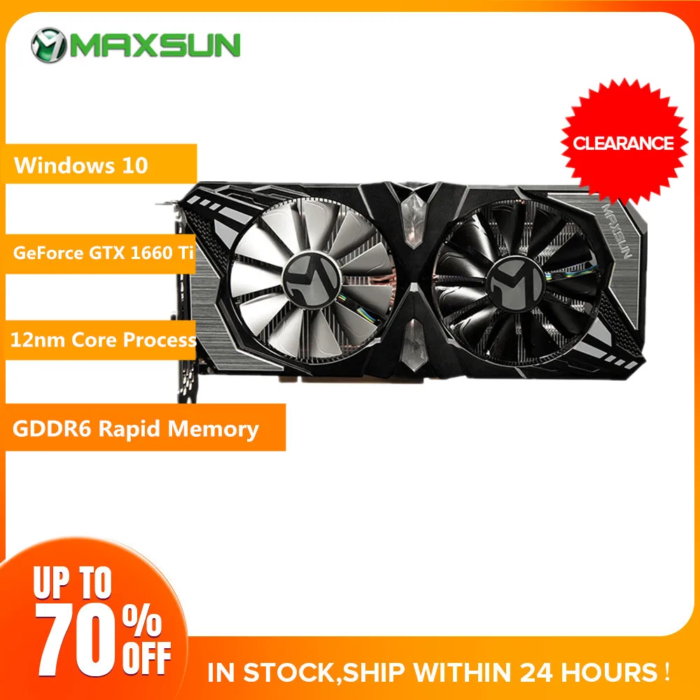 Оригинальная видеокарта MAXSUN Nvidia GeForce GTX 1660Ti Терминатор 6G для игр GDDR6 192bit DirectX 12 12nm