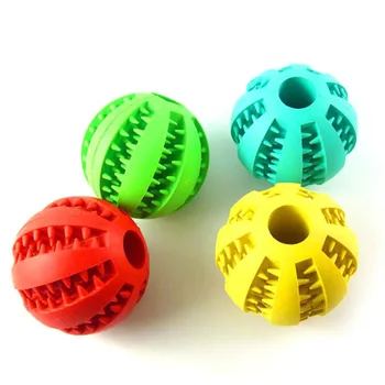 

Dog Toy Ball Non Toxic Bite Resistant Toy Ball for Pet Dogs Puppy Cat Dog Pet Food Treat Feeder Chew Teeth Cleaning Ball