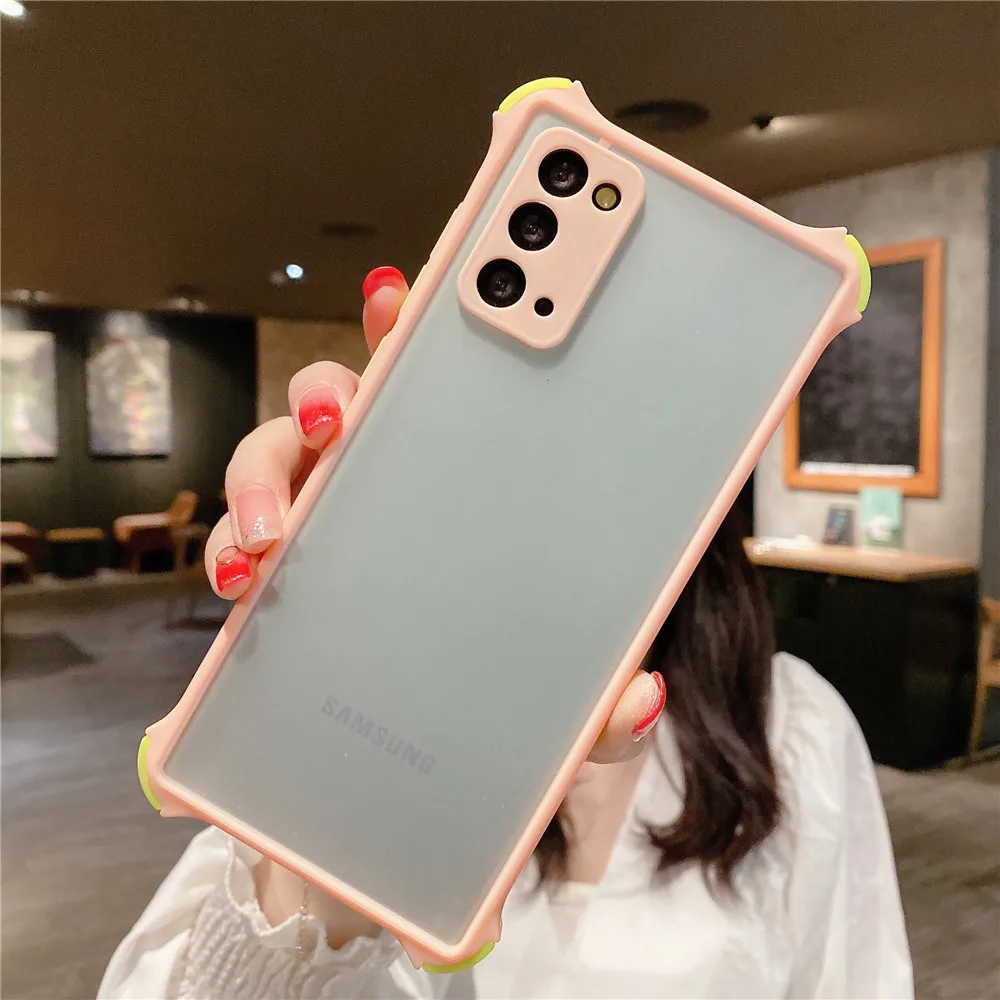 Shockproof Armor Matte Back Cover For Samsung Galaxy M02s M31s M01s Translucent Anti-Fall Soft Candy Color Phone Case kawaii samsung phone cases