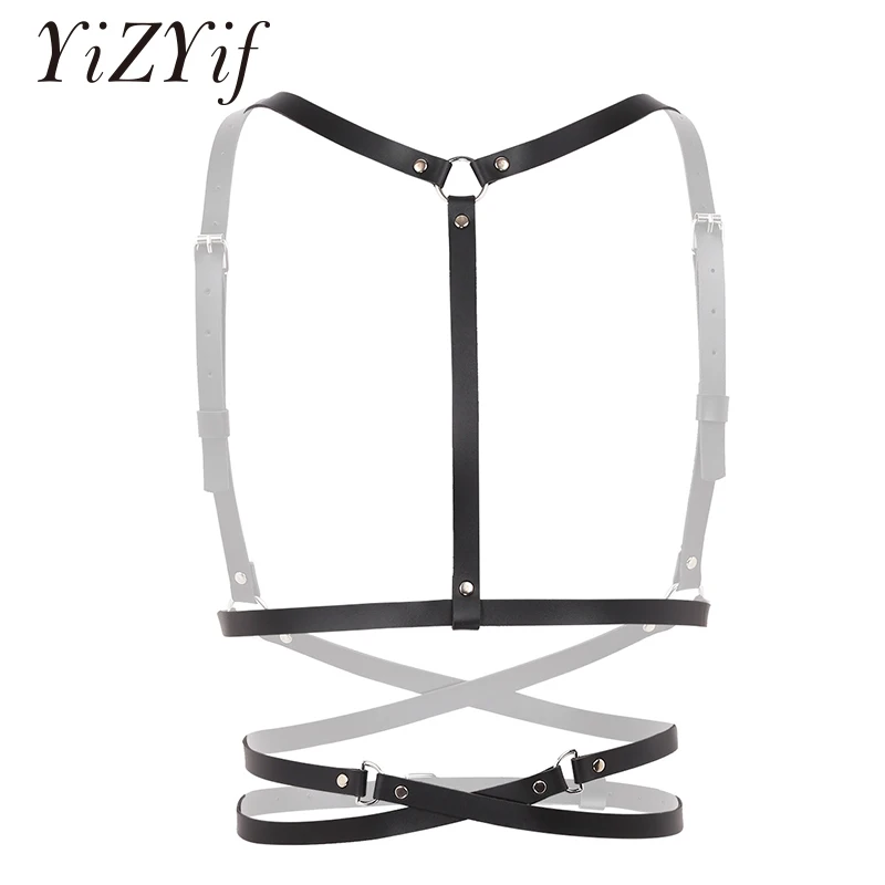 Men Punk Gothic Chest Harness Belt PU Leather Adjustable Body Cage Garter Male Sexy Cosplay Club Straps Suspenders | Тематическая