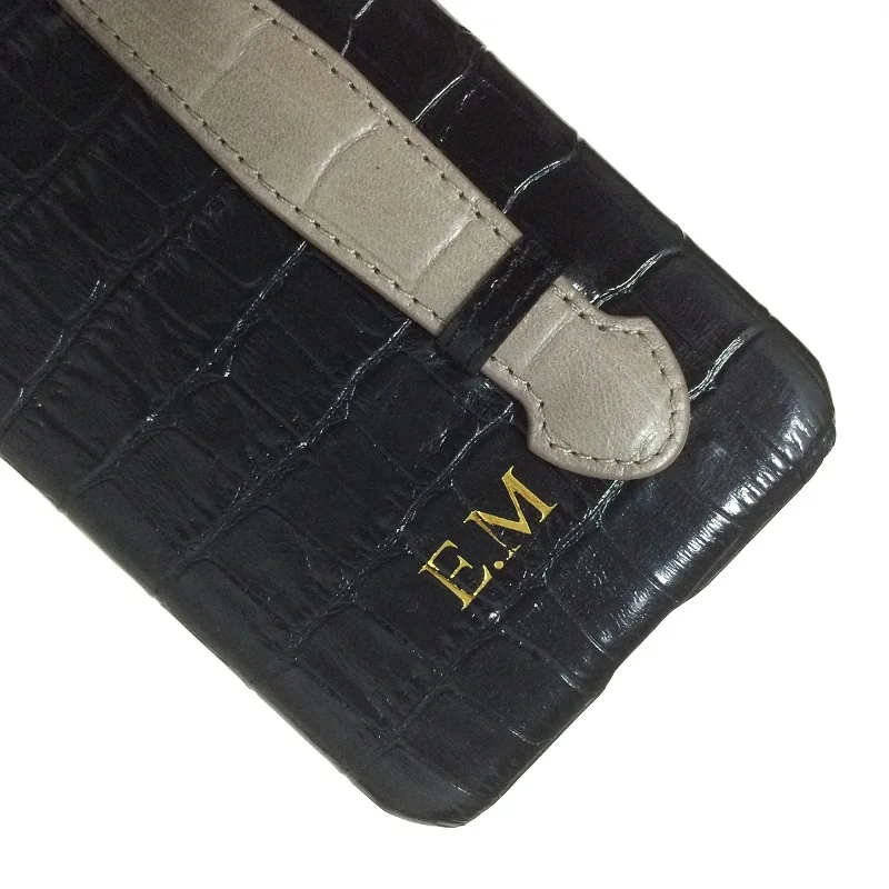 

CUSTOM NAME Initial Luxury Genuiune Leather Strap Holder Case For iPhone 11 Pro Max XS X Cover mobile phone accessories dropship
