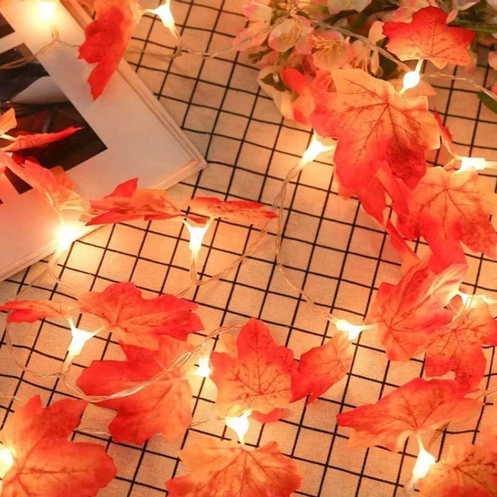 

6M 40LED Christmas Decor Maple Leaf Garland LED Stringed Light Outdoor Home Party Decor Maple Leaf Stringed Light Home Decor