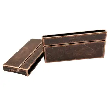 

AaaZee 2 sets 40mmx3mm Hole Flat Antique Copper Magnetic Clasp for DIY Bracelet Jewelry Making