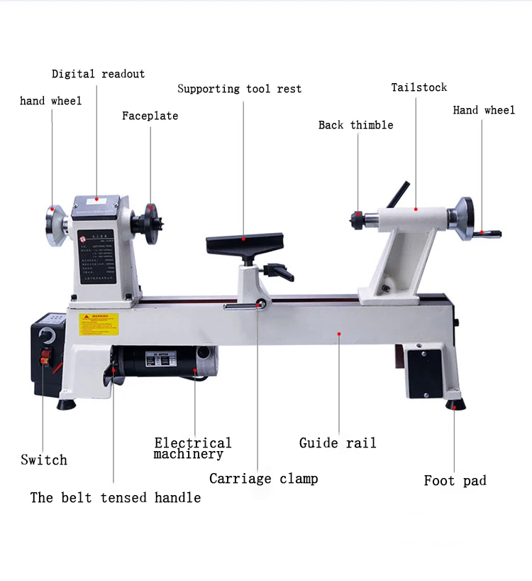 750W Manual Wood Turning Lathe Machine for Sell
