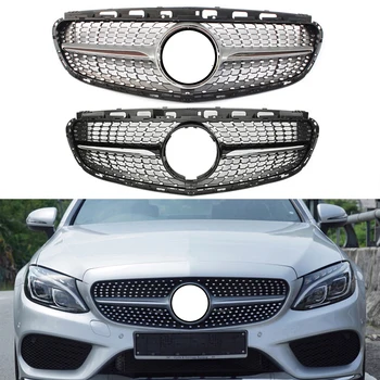 

Car Front Grill Bumper Upper Grille Fit for Mercedes Benz W212 E-Class 2014 2015 Diamond Silver Black
