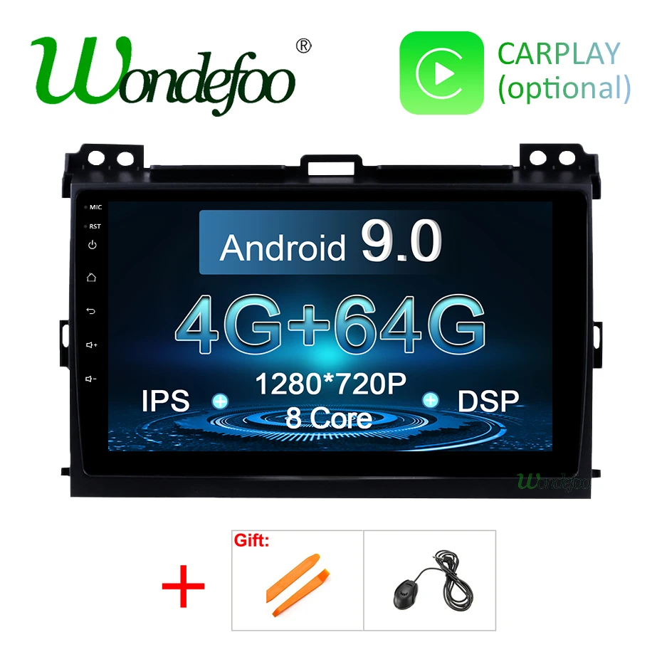 

Android 9.0 DSP IPS 4G 64G Auto GPS Radio for Toyota LAND CRUISER Prado 120 Lexus GX470 2003-2009 Multimedia 2.5D Screen No DVD