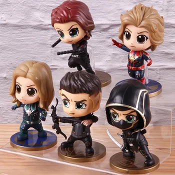 

Avengers Endgame Toys Captain Marvel Black Widow Carol Danvers Ronin Hawkeye Q Version PVC Action Figure Collectible Toys Gifts