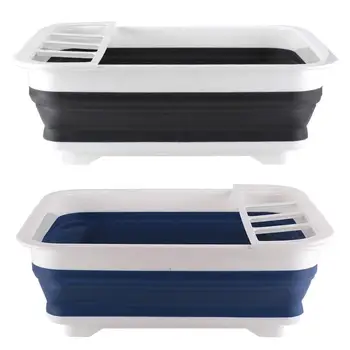 

Folding Drain Bowl Rack Dish Drainer Practical Bottles Jars Cup Holder Cutlery Storage Boxes Household Kitchen Supplies