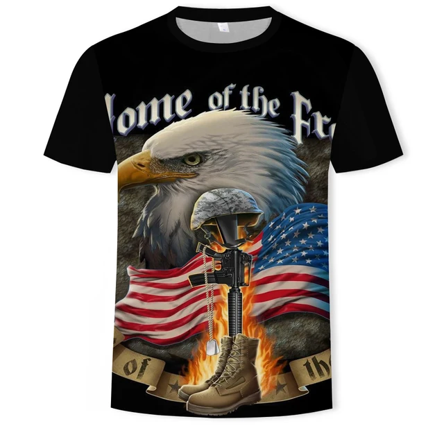 2021 Summer Fashion New Wings Flying Eagle 3D Printed Pattern Men's Trend Short Sleeve Casual T-shirt Top T2204