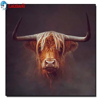 

Highland Cow Diamonds Embroidery DIY Diamond painting Waste cattle 5D Full Drill rhinestone mosaic Wall Art Cattle Animal decor