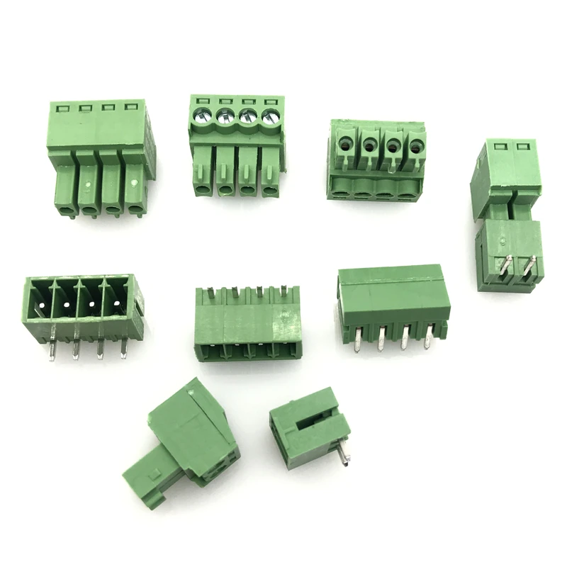 

10 Pair 3.5MM Terminal Block PCB Pluggable Connectors 2/3/4/5/6/7/8/9/10P Right Angle KF15EDG-3.5 Green RoHSr