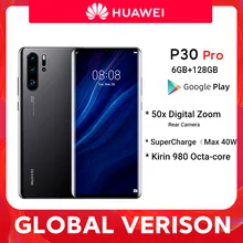 Huawei Hisilicon Kirin 980 P30 Pro 6GB 128GB LTE/GSM/WCDMA Supercharge Octa Core Face recognition/in-Screen fingerprint recognition