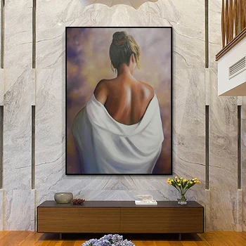 

Classical Beautiful Nude Girl Oil Painting Canvas Prints Wall Art Pictures for Living Room Home Decor (No Frame)
