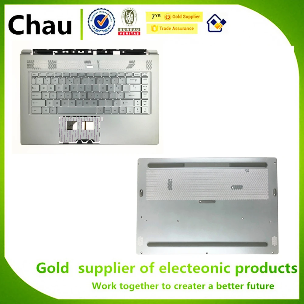 Для MSI GS65 MS-16Q5 P65 верхний чехол Упор для рук/нижний чехол Серебряная клавиатура с подсветкой