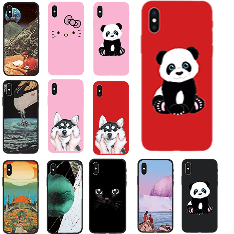 Цветной качественный мягкий ТПУ красный чехол для телефона Apple iPhone 7 8 Plus X Xs 10 XS Max XR