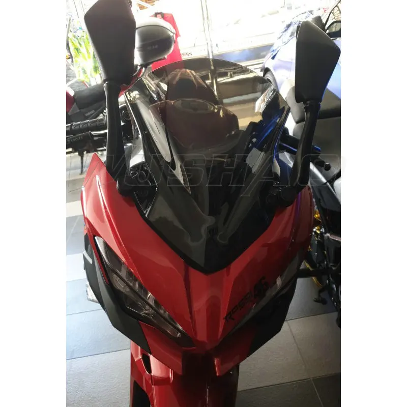 Smoke Мотоцикл двойной пузырь ветрового стекла экран для Kawasaki Ninja 400 250 EX EX400 EX250 KRT Edition черный - Цвет: Smoke