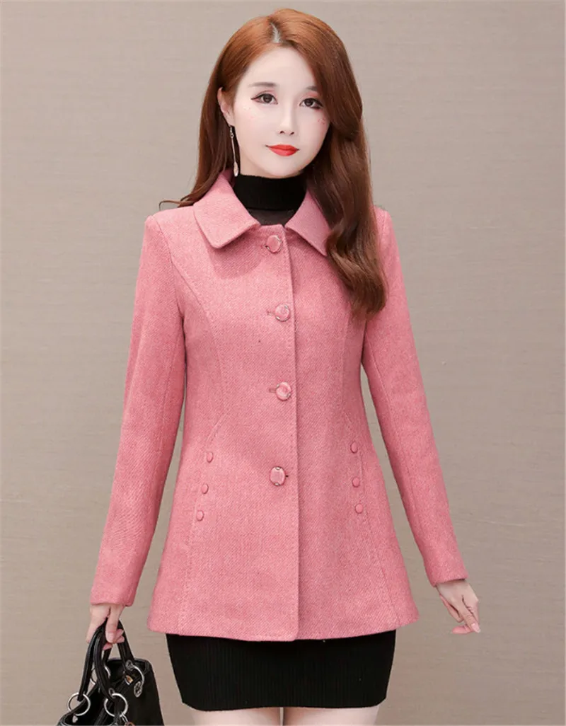 Feminino casaco de lã coreano novo 2022