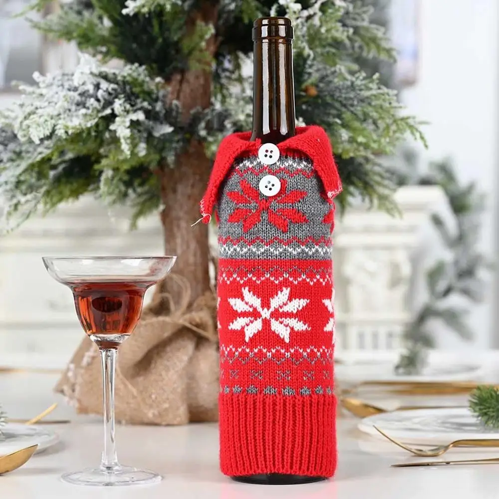 Merry wino Рождественская крышка для бутылки рождественские праздничные вечерние украшения для стола рождественские украшения для подарков для дома# FO11