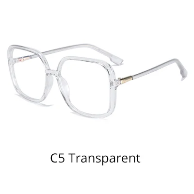 C5 Transparent Ralferty женские очки оправа негабаритных больших квадратных женских чистые прозрачные очки оптические линзы оправы без диоптрий D8831 - Цвет оправы: C5 Transparent