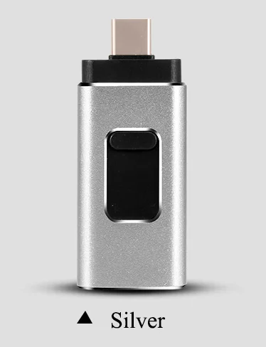 Серебристый Флеш-накопитель USB для iphone, android, телефон type c, Micro SD, 256 ГБ, 128 ГБ, 64 ГБ, 32 ГБ, 16 ГБ, usb карта памяти 3,0, флешка - Цвет: Серебристый