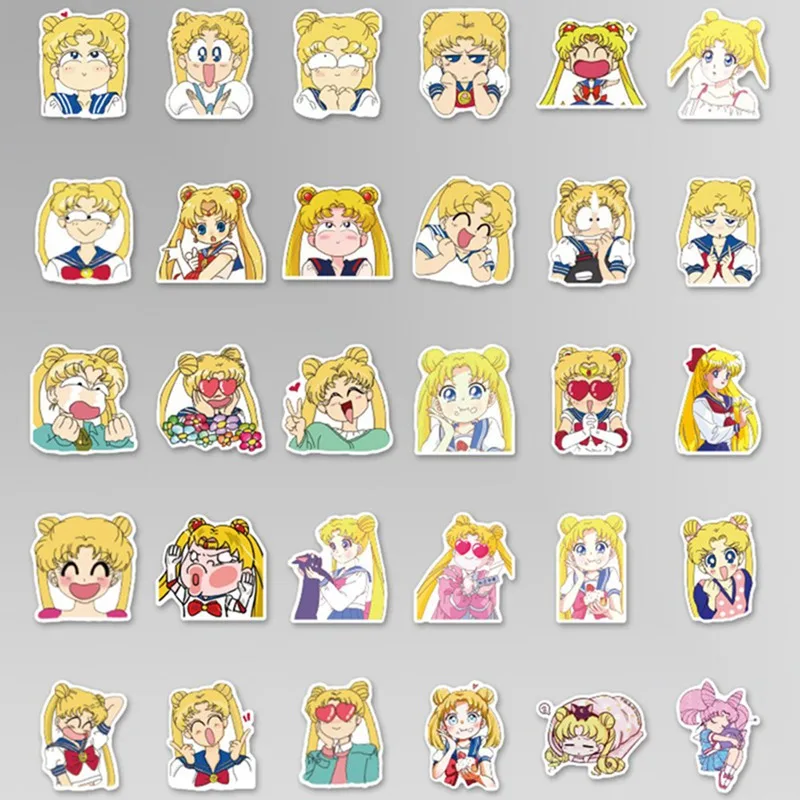 40 шт./упак. с рисунком из аниме «Сейлор Мун» стикер мультяшка девушка скарпбукинг Декор pvc канцелярские принадлежности Стикеры s Школа канцелярских товаров