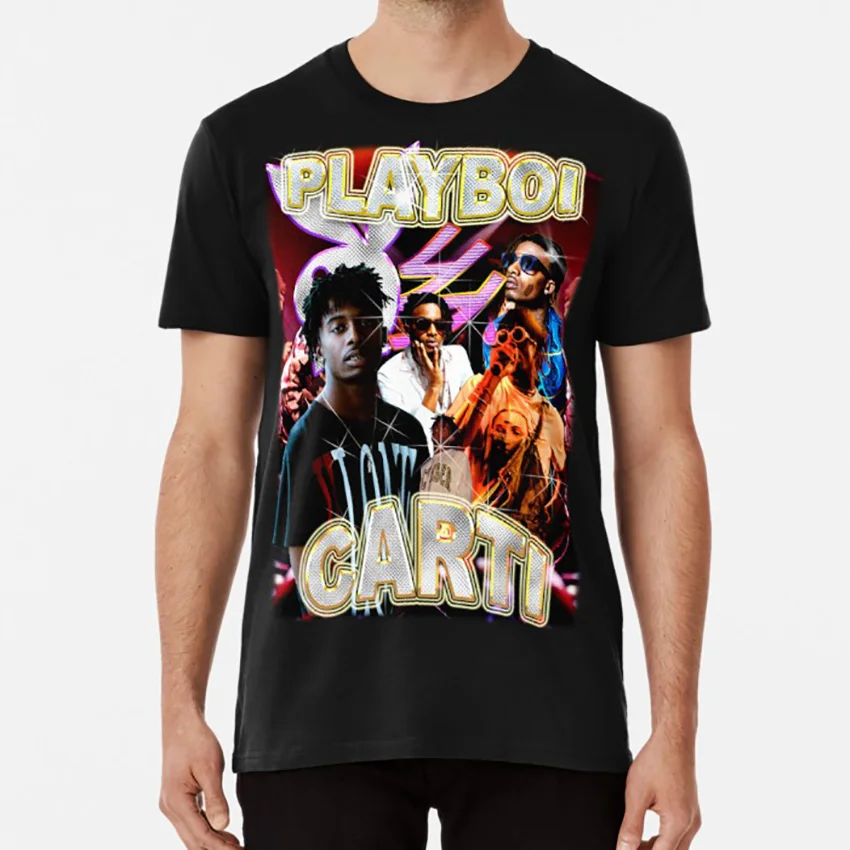 Винтажная Футболка Playboi винтажный рисунок нелегального Эпифания рэп редкий
