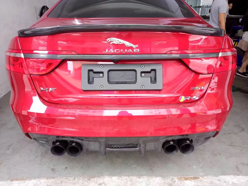 Автомобильный Стайлинг из углеродного волокна задний спойлер диффузор для Jaguar XF авто аксессуары