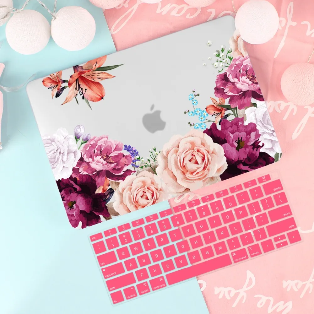 Прекрасный дизайн пластиковый жесткий чехол+ крышка клавиатуры для MacBook Air 13 11 Pro 13 15 Touch Bar A2159 A1932 12 13"